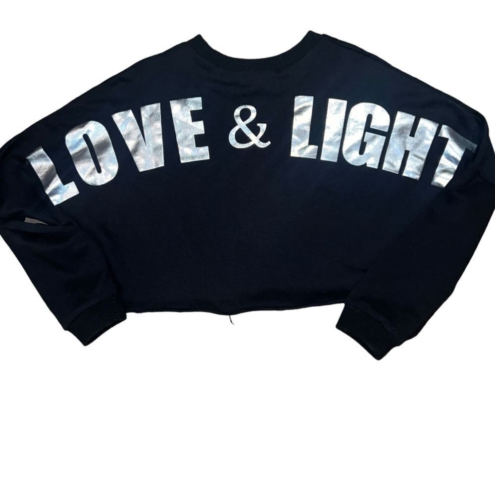 Women's Gabrielle Union Black Crop Sweatshirt XS